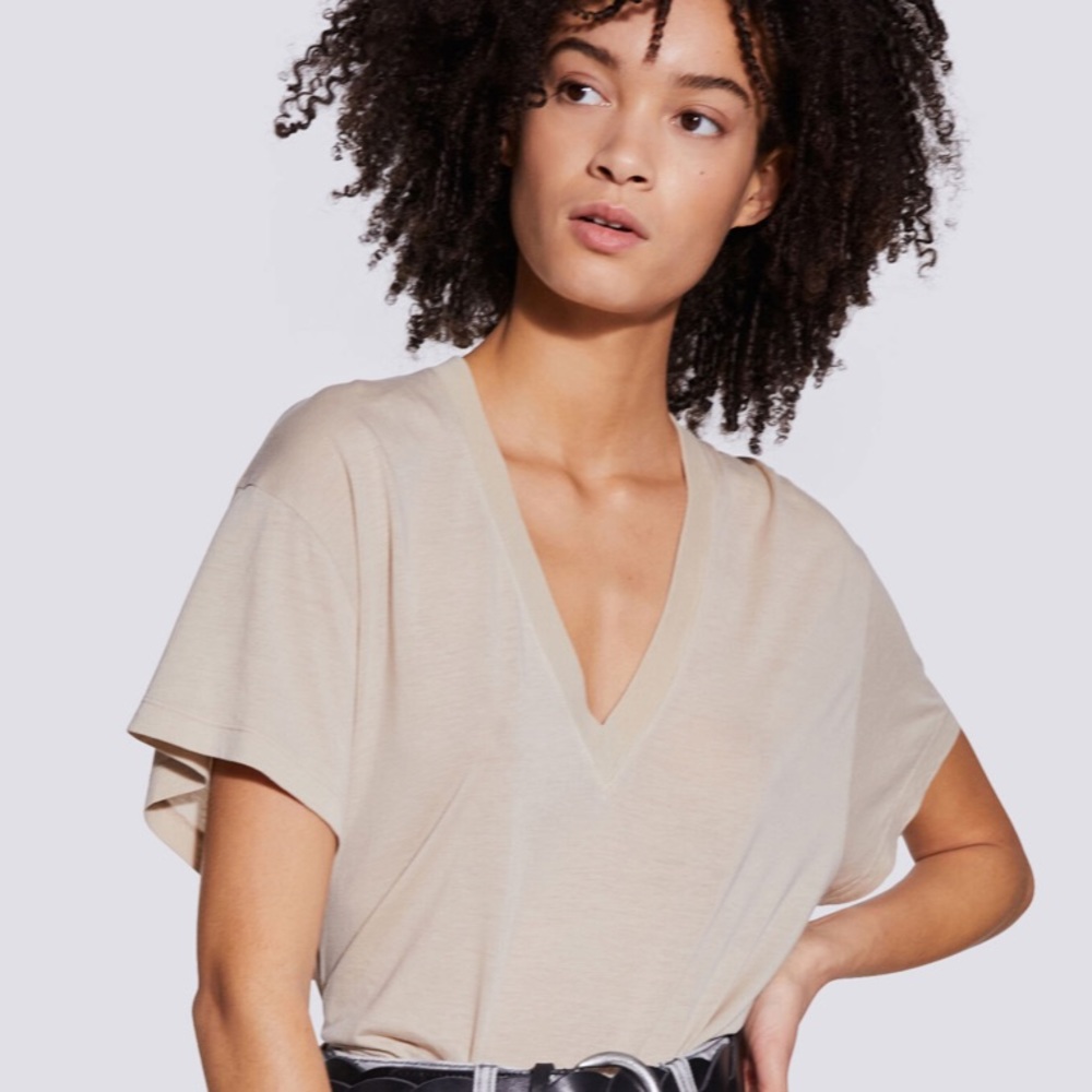 IRO vneck tshirt in beige size XS
